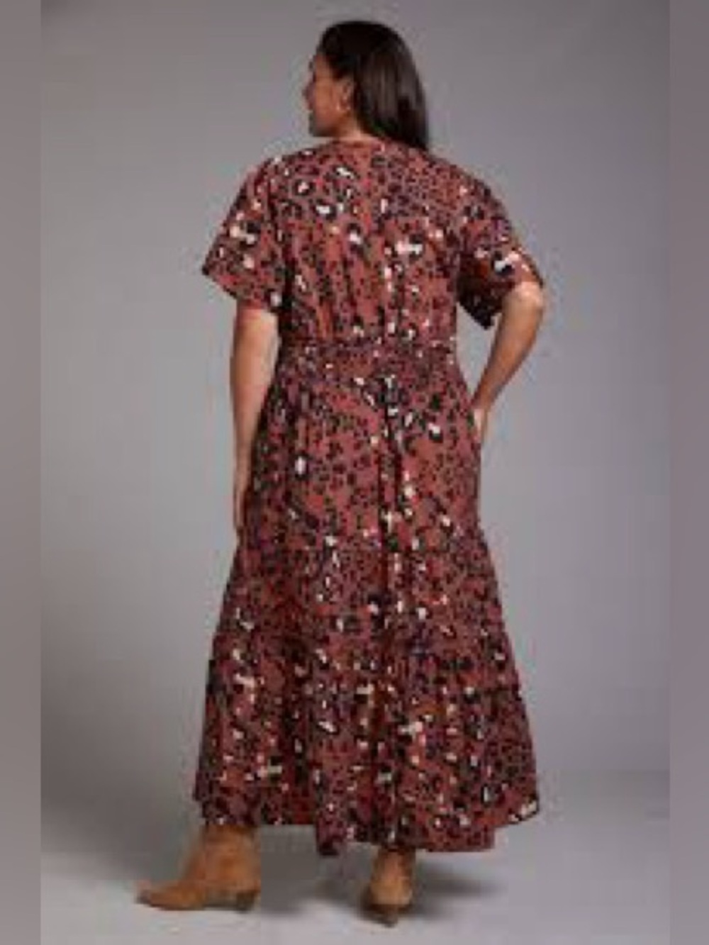 Anthropology Maeve The Somerset Maxi Dress in Leopard Brown Tan Size Large - Picture 2 of 7